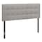 Monarch Specialties Bed, Headboard Only, Queen Size, Bedroom, Upholstered, Linen Look, Grey, Transitional I 6003Q - alternate 1